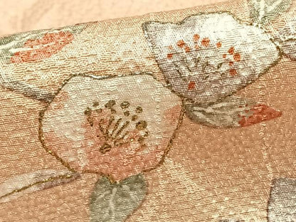 平和屋着物▽上質な小紋 単衣 枝花文 金銀彩 正絹 逸品 AAAZ9667fy