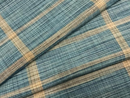 平和屋着物▽上質な紬 単衣 格子 正絹 逸品 未使用 AAAZ9668fy