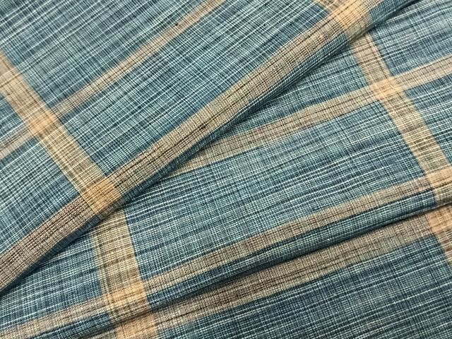 平和屋着物▽上質な紬 単衣 格子 正絹 逸品 未使用 AAAZ9668fy