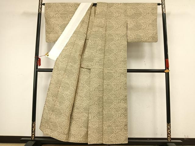 平和屋着物▽上質な紬 単衣 花尽くし 正絹 逸品 AAAZ9669fy