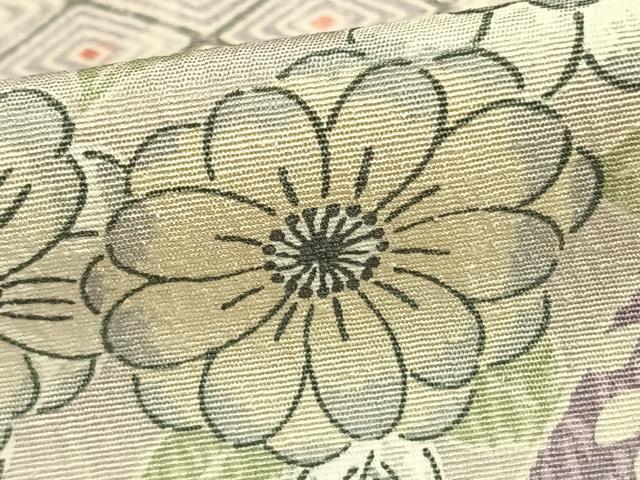 平和屋着物▽訪問着 単衣 紬地 切嵌花文 正絹 逸品 AAAZ9671fy