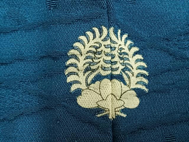 平和屋着物▽上質な色無地 単衣 露芝地紋 花浅葱色 正絹 逸品 AAAZ9672fy