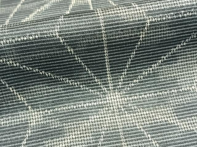 平和屋着物▽上質な紬 単衣 麻の葉文様 正絹 逸品 AAAZ9674fy