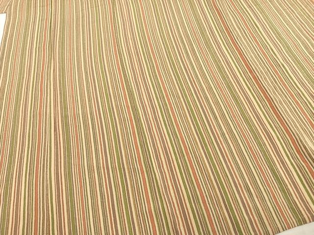 平和屋着物▽上質な小紋 単衣 縞 鈴乃屋扱い 正絹 逸品 AAAZ9676fy