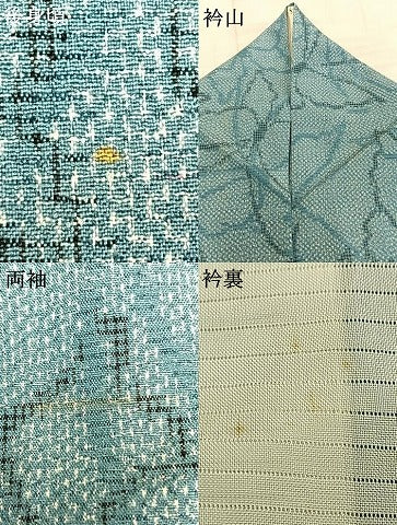 平和屋着物▽本塩沢 単衣 蝶尽くし 正絹 逸品 AAAZ9677fy