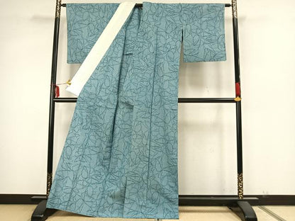 平和屋着物▽本塩沢 単衣 蝶尽くし 正絹 逸品 AAAZ9677fy