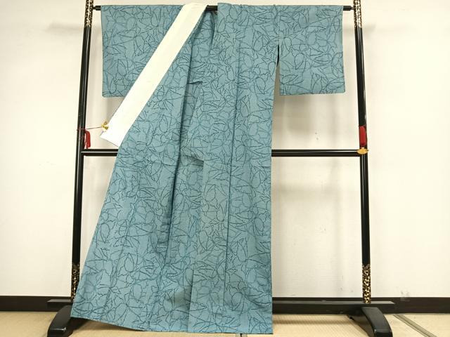 平和屋着物▽本塩沢 単衣 蝶尽くし 正絹 逸品 AAAZ9677fy