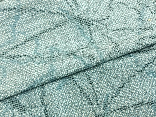 平和屋着物▽本塩沢 単衣 蝶尽くし 正絹 逸品 AAAZ9677fy