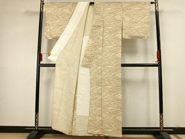 平和屋着物▽上質な小紋 単衣 渡橋 正絹 逸品 AAAZ9678fy