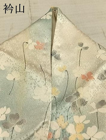 平和屋着物▽上質な小紋 単衣 舞花文 暈し染め 正絹 逸品 AAAZ9680fy