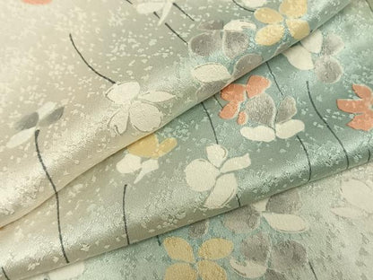 平和屋着物▽上質な小紋 単衣 舞花文 暈し染め 正絹 逸品 AAAZ9680fy
