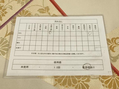 平和屋着物◎六通柄袋帯 唐織 切嵌更紗花文 金糸 正絹 逸品 AAAZ9845tn
