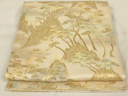 平和屋着物◎六通柄袋帯 枝松文 金糸 正絹 逸品 AAAZ9848tn