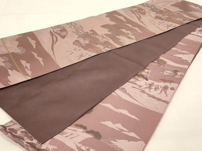 平和屋着物◎全通柄袋帯 狩猟文 正絹 逸品 AAAZ9854tn