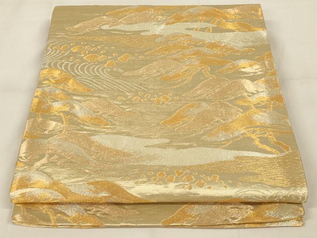 平和屋着物◎六通柄京袋帯 流水松文 金銀糸 正絹 逸品 AAAZ9855tn
