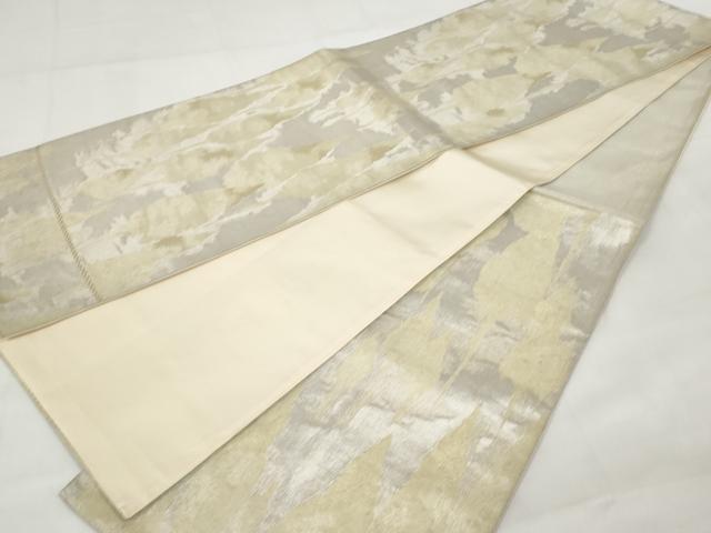 平和屋着物◎六通柄袋帯 樹林文 銀糸 正絹 逸品 AAAZ9862tn