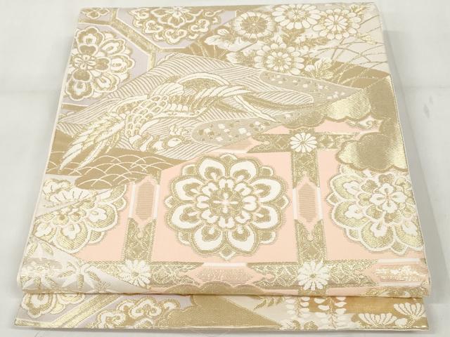 平和屋着物◎六通柄袋帯 鳳凰花文 金糸 正絹 逸品 AAAZ9870tn