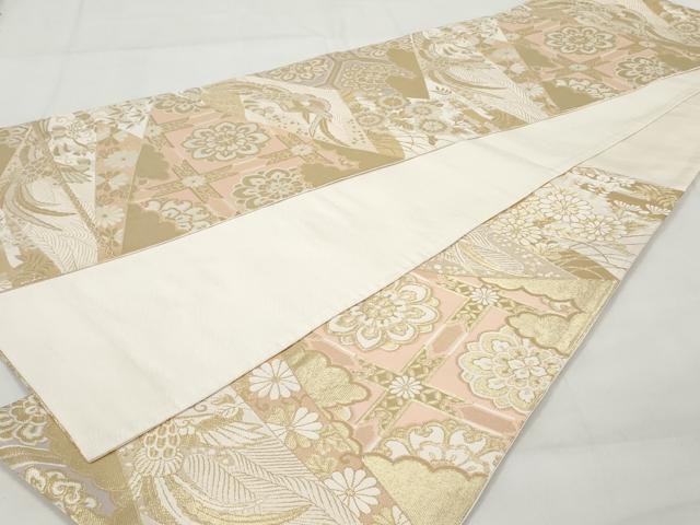 平和屋着物◎六通柄袋帯 鳳凰花文 金糸 正絹 逸品 AAAZ9870tn