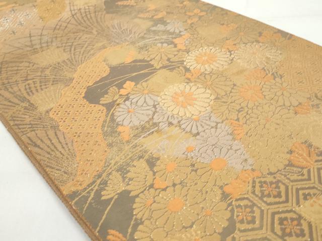 平和屋着物◎六通柄袋帯 吉祥花文 金銀糸 正絹 逸品 AAAZ9871tn
