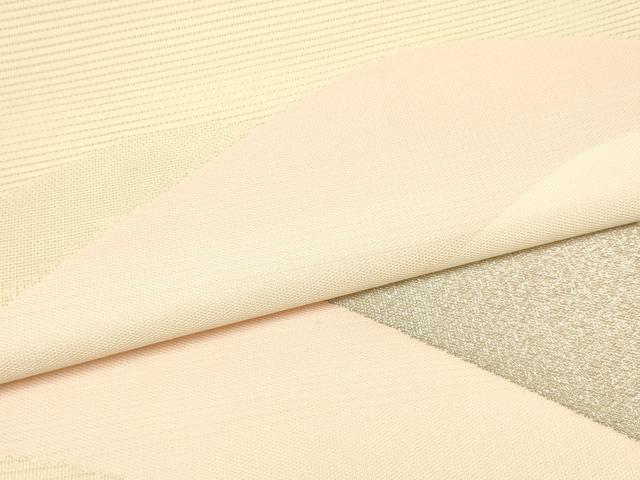 平和屋着物＊夏物 西陣 名古屋帯 反物 遠山重ね文 銀糸 正絹 逸品 未使用 AAAZ9912ay