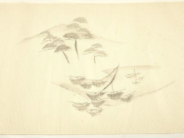 平和屋着物＊夏物 名古屋帯 反物 絽綴れ 手描き 風景文 正絹 逸品 未使用 AAAZ9917ay