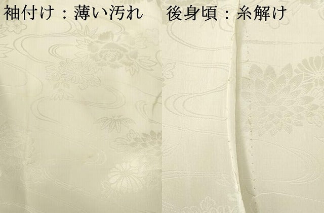 平和屋着物■長襦袢　無双仕立て　流水花文　正絹　逸品　AAAZ9928ma