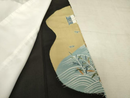 平和屋着物■豪華黒留袖　駒刺繍　立波風景文　松竹梅　暈し染め　金彩　正絹　逸品　AAAZ9988ma