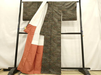 平和屋着物■上質な紬 霞樹林文 正絹 逸品 AABA0036br