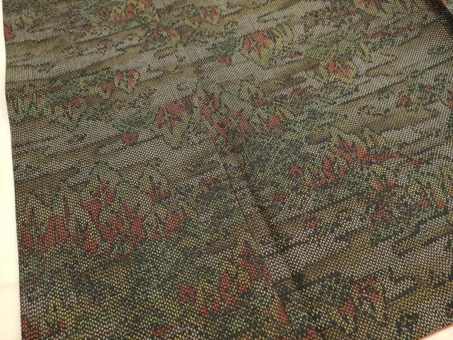 平和屋着物■上質な紬 霞樹林文 正絹 逸品 AABA0036br