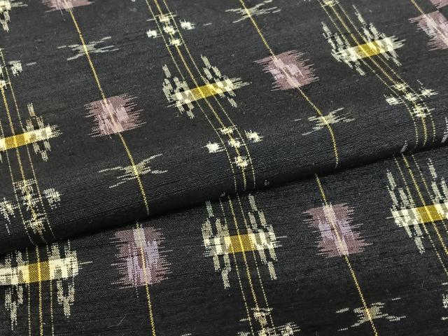 平和屋着物●上質な紬 幾何学文様 正絹 逸品 AABA0081zg