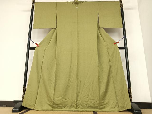 平和屋着物●上質な色無地 草花地紋 媚茶色 正絹 逸品 AABA0084zg