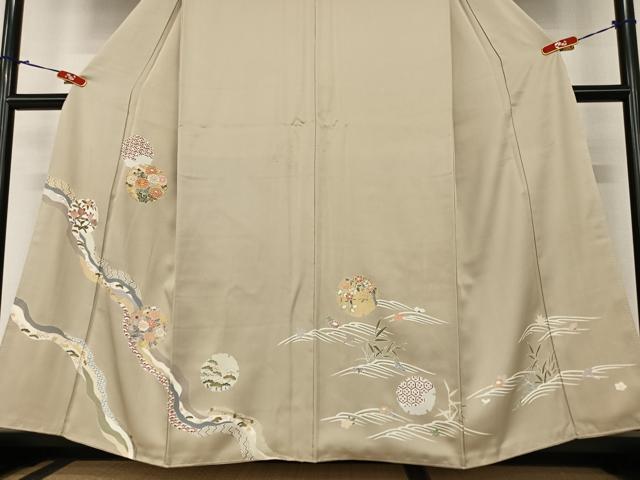 平和屋着物●訪問着 友禅 駒刺繍 雪輪重ね花文 金彩 正絹 逸品 AABA0085zg