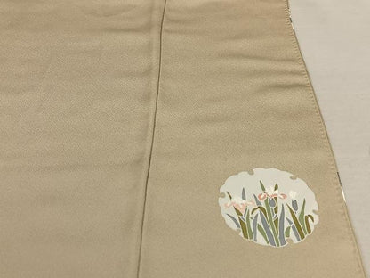 平和屋着物●訪問着 友禅 駒刺繍 雪輪重ね花文 金彩 正絹 逸品 AABA0085zg