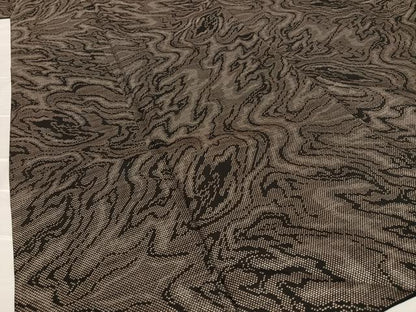 平和屋着物●本場大島紬 泥染 カタス7マルキ 流水文 正絹 逸品 AABA0086zg