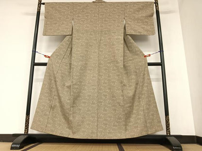 平和屋着物●結城紬　100亀甲　飛び亀甲柄　有栖川文様　正絹　逸品　AABA0099zg