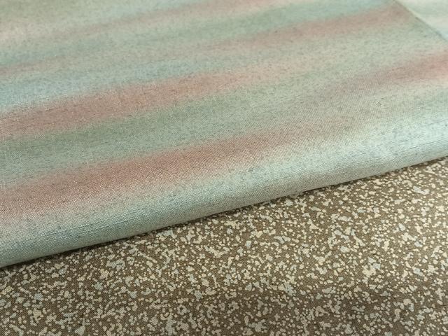 平和屋着物●訪問着 紬地 横段霞文 暈し染め 正絹 逸品 AABA0100zg
