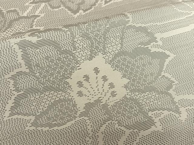 平和屋着物●本場大島紬 白大島 更紗花文 正絹 逸品 AABA0106zg