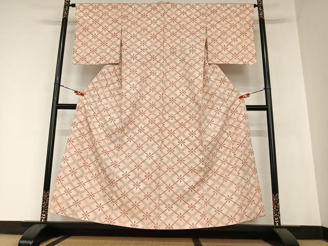 平和屋着物●上質な紬 花菱文 やまと誂製 正絹 逸品 AABA0108zg