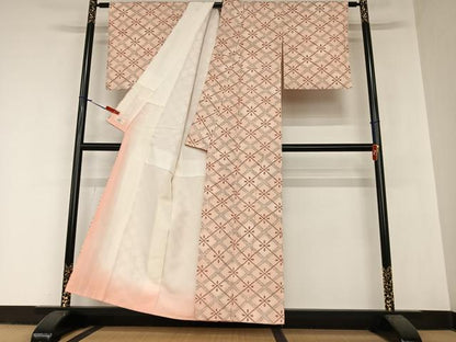 平和屋着物●上質な紬 花菱文 やまと誂製 正絹 逸品 AABA0108zg