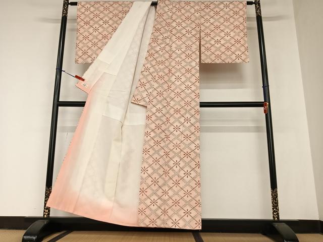 平和屋着物●上質な紬 花菱文 やまと誂製 正絹 逸品 AABA0108zg