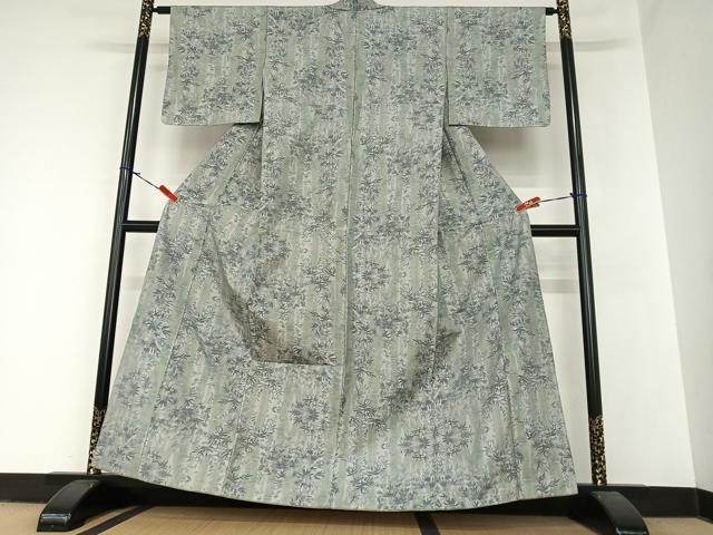 平和屋着物●本場大島紬 一元7マルキ 総絣 笹竹文 正絹 逸品 AABA0112zg