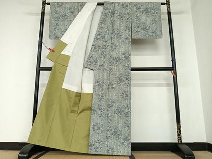 平和屋着物●本場大島紬 一元7マルキ 総絣 笹竹文 正絹 逸品 AABA0112zg