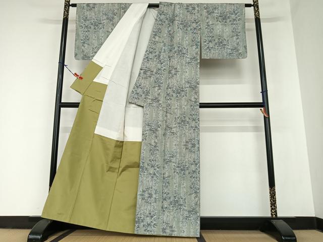 平和屋着物●本場大島紬 一元7マルキ 総絣 笹竹文 正絹 逸品 AABA0112zg