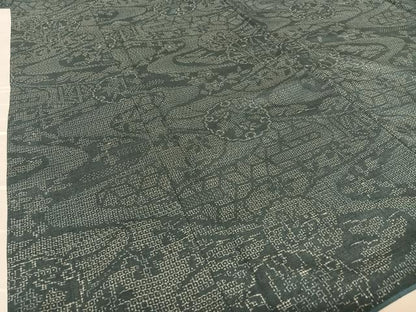 平和屋着物●結城紬 100亀甲 雪輪重ね花文 正絹 逸品 AABA0113zg