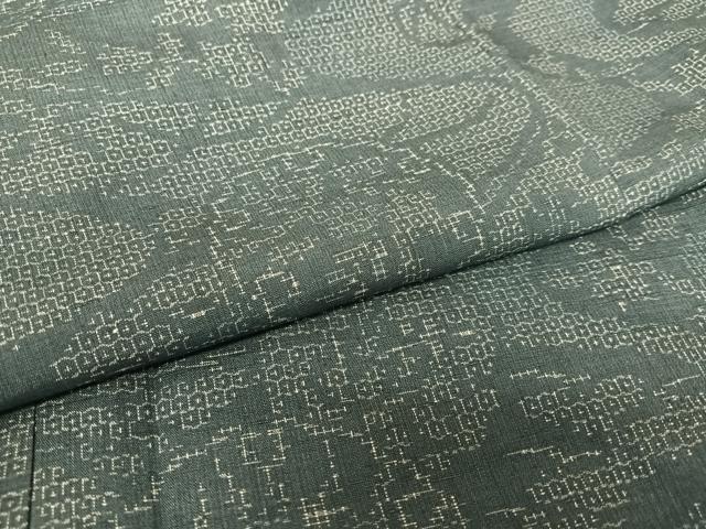 平和屋着物●結城紬 100亀甲 雪輪重ね花文 正絹 逸品 AABA0113zg