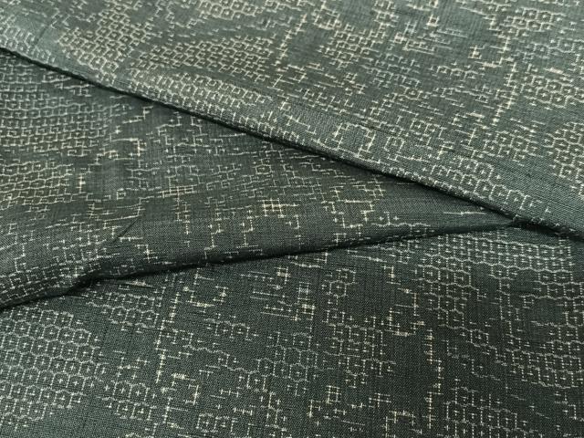 平和屋着物●結城紬 100亀甲 雪輪重ね花文 正絹 逸品 AABA0113zg