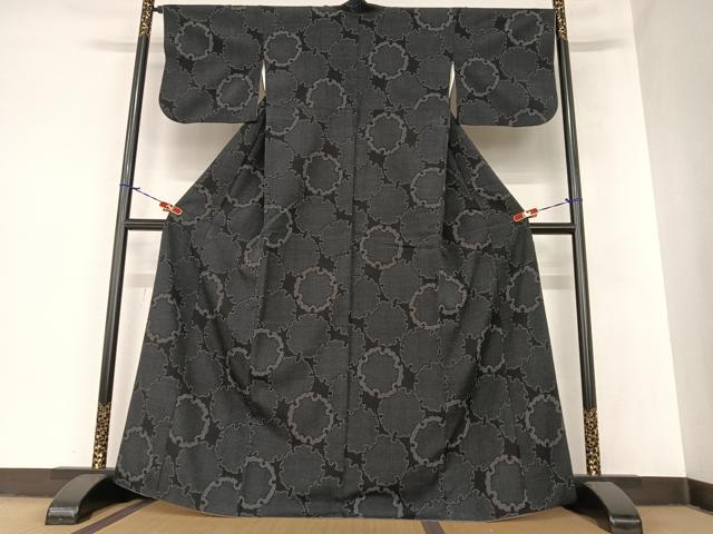 平和屋着物●白鷹お召 雪輪重ね文 正絹 逸品 AABA0117zg