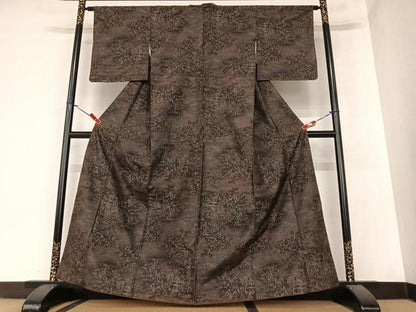 平和屋着物●上質な紬 風景文 正絹 逸品 AABA0124zg