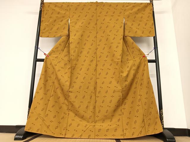平和屋着物●上質な紬　琉球絣　正絹　逸品　AABA0130zg