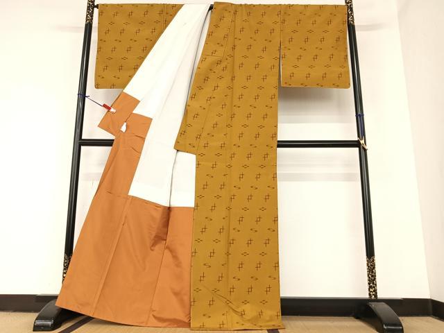 平和屋着物●上質な紬　琉球絣　正絹　逸品　AABA0130zg